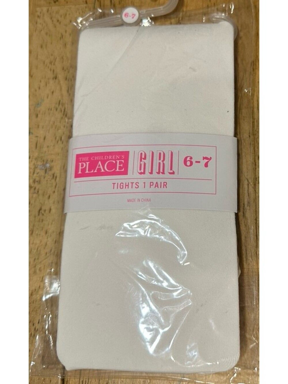 NWT The Children’s Place Girls White Tights Size 6-7 Nylon Spandex Dress Tights